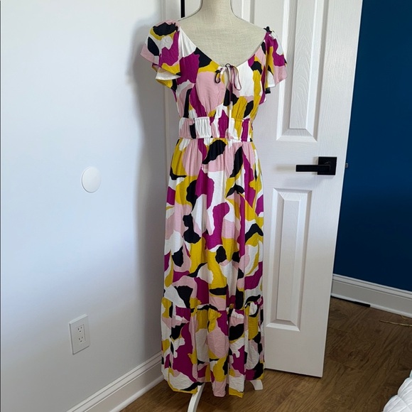 Colorful Abstract Print Women's Dress - Picture 1 of 5